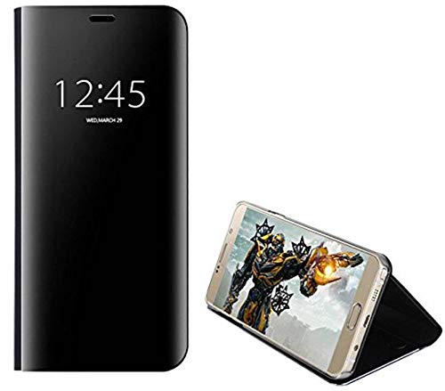 Sajni Creations S-View Mirror Stand Flip Cover for Samsung Galaxy J8 Black