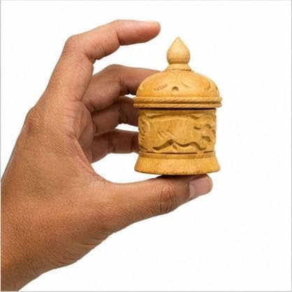 Handcrafted Wooden Round Storage Box with Carved Lid | Decorative Wooden Keepsake Box for Jewelry, Coins, Accessories, Gifts, Home Decor & Small Item Storage | Natural Wood Finish | Round Design-image-20