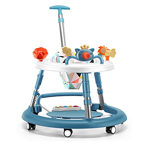 YXCKG Multifunktions-lauflernwagen Für Babys 6 In 1 Kleinkind Lauflernhilfe, Lernsitz, Walk-Behind, Musik, Verstellbare Höhe, Lauflernhilfe Baby Ab 6 Monate Mit Rädern (Color : Blue) Cover