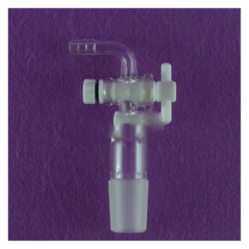 Adaptateur de vide en verre borosilicaté étanche coudé à 90 degrés robinet PTFE