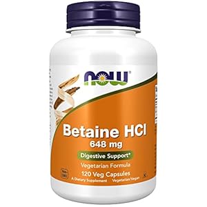 Now Foods Beain HCI 648 mg I voor de spijsvertering I vegetarisch I veganistisch I 120 capsules
