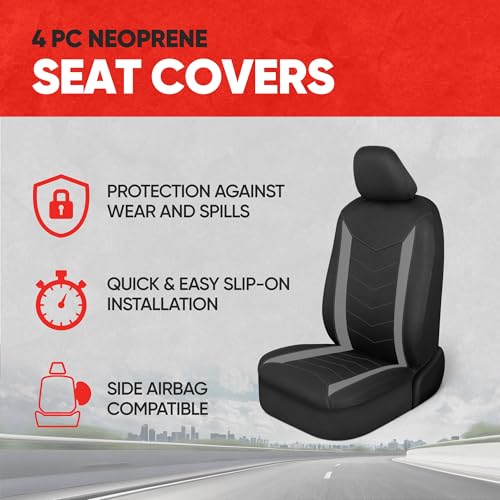 Image of Motor Trend SpillGuard 2 Gray Seat Covers for Cars & Seat Covers for Trucks - Neoprene Lining Waterproof Car Seat Covers Front Seats Only - SUV Seat Covers Protector - Forros para Asientos de Carro
