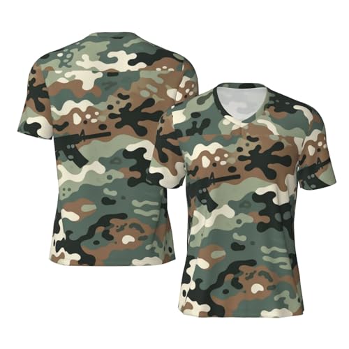 Stylish Athletic Sports Jersey American-Camouflage-Pattern Men's Rugby Jersey Small