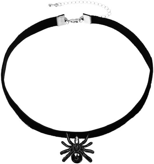Gothic Spider Choker Necklace, Black Spider Choker Necklace For Women Goth Choker Halloween Costume Cosplay Jewelry