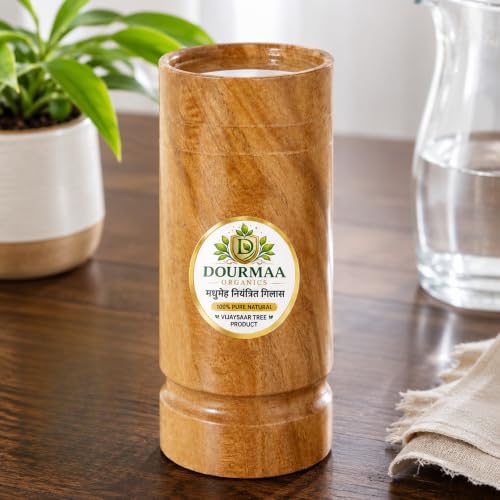 Image of Vijaysar Wood Herbal Glass (200 ml) | Ayurvedic Wooden Tumbler for Wellness | Natural Sugar Management Support | Wooden Cup for Daily Use | Handcrafted Indian Kino Tree Glass 200 ML