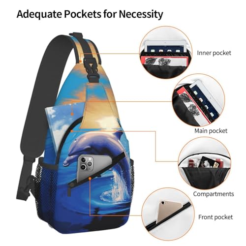 Morrales tipo bolso Cross Chest Sling Bag Elegant Dolphin miniatura 3