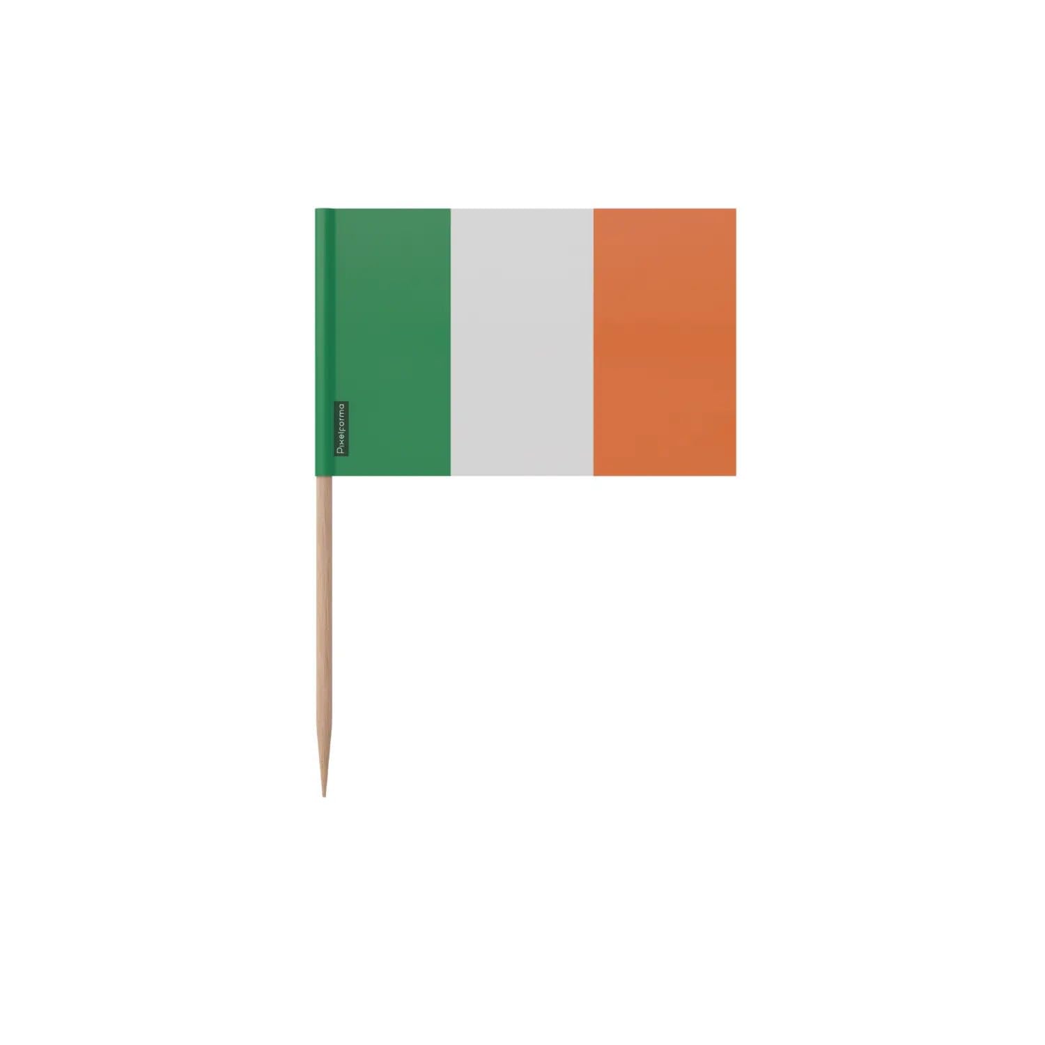 Cure-dents drapeau Irlande 8cm lot de 100 piques en bois pour cocktail et buffet dinatoire
