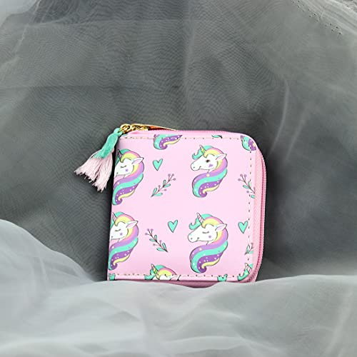 Timlee Cute Rainbow Pink Unicorn Wallet Girls Christmas Gift Women Short Wallets (Unicorn E) #TOP5