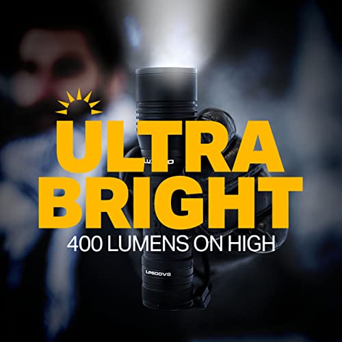 Luxpro Lp601V3 Bright 400 Lumen Led Handheld Flashlight - Features Ergonomic Handle And Aircraft-Grade Aluminum - Pocket-Sized Camping Accessories With Wrist Lanyard - Batteries Included #TOP1