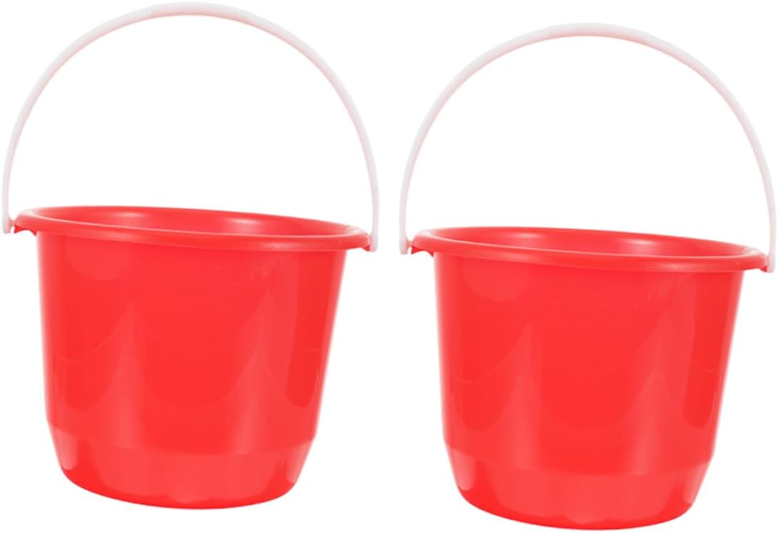 2pcs Plastic Water Buckets Versatile Handled Organizers for Car Washing Pet Grooming Plant Watering Ice Cooling Materials for Household Garden Use