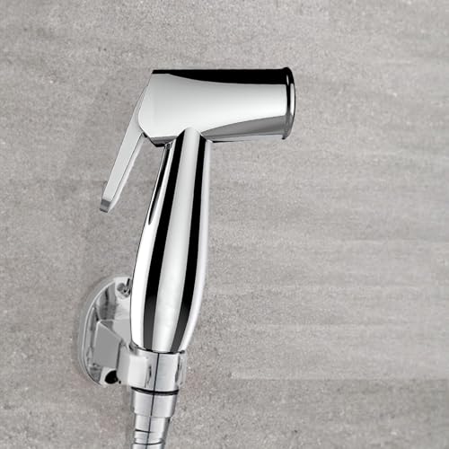 Image of HOUZA Bathroom Jet Spray - Full Set with Chrome-Plated Jet Gun, 1-Meter Flexible Hose & Hook, Rust-Resistant Body & Quick Installation, Built for Everyday Needs