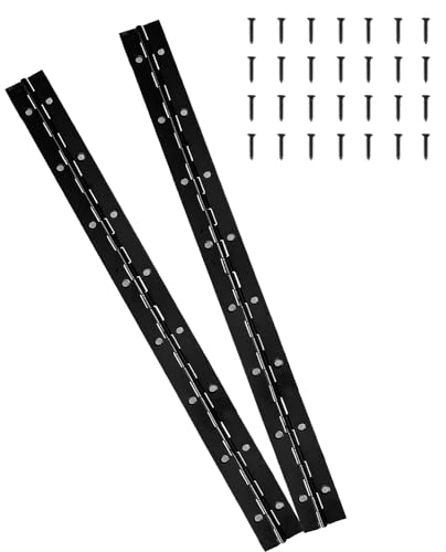 2 Pack Piano Hinge 16 Inch Heavy Duty 304 Stainless Steel Black Continuous
