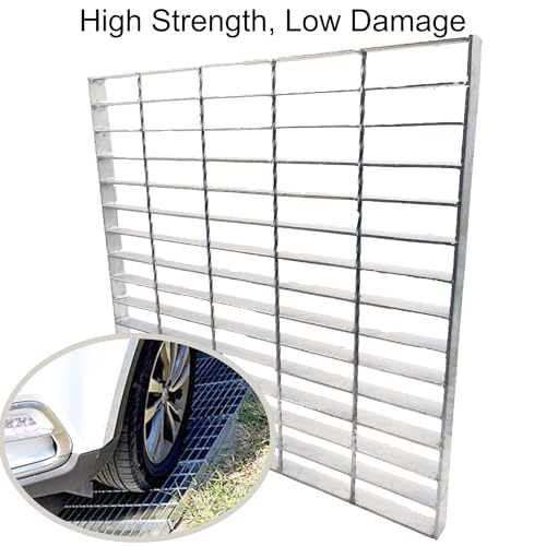 Image of Galvanized Steel Drain Grate, Driveway Channel Cover 22x22 in