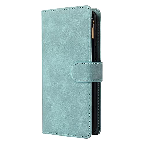 Ranyok Compatible With T-Mobile Revvl V+ / V Plus 5G Wallet Case, Premium Pu Leather Zipper Flip Folio Wallet Rfid Blocking With Wrist Strap Magnetic Closure Protective Case (Baby Blue) #TOP6