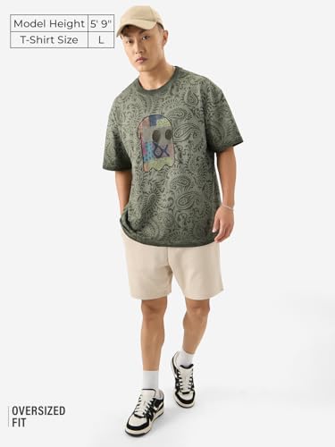 Image of The Souled Store Mr. Soul Men and Boys Short Sleeve Round Neck Purple Graphic Printed Cotton Oversized T-Shirts