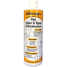 BioLogix Pet Odor & Spot Eliminator all natural, non-toxic & bio-degradable cleaner removes tough pet odors & spots 1 Quart Bottle