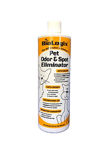 BioLogix Pet Odor & Spot Eliminator all natural, non-toxic & bio-degradable cleaner removes tough pet odors & spots (1 Quart Bottle)