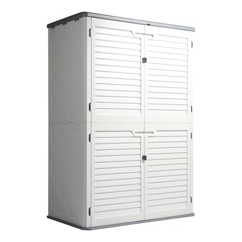 VINGLI Weatherproof Resin Storage Shed with Lock