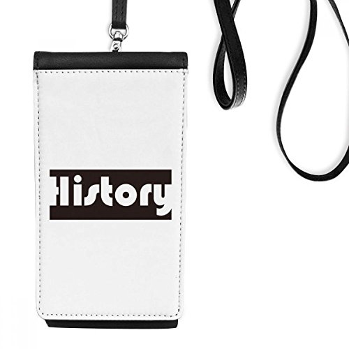 Sac téléphone noir en faux cuir avec range-monnaie de style cours d'histoire pour smartphone