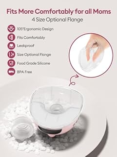 BaeMee Hands Free Breast Pump, Wearable Breastfeeding Pump with 4 Mode & 9 Level, Strong Suction, Painless, Anti-Backflow, BPA Free, Portable Electric Breast Pumps with 17/19/21/24MM Flanges