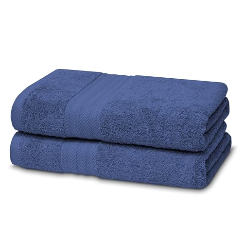 Victorio & Lucchino Juego de Toallas 100% Algodón - 2 Toallas Baño Ducha 70x140cm - Color Cobalto