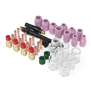 YESWELDER 49Pcs TIG Welding Torch Stubby Gas Lens #10 Glass Cup Kit