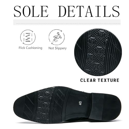 Men's Leather Chelsea Dress Boots Classic Lace Up Comfortable Pointed Toe Chunky Heel Chukka Ankle Boots for Business Driving Office Walking Boots4