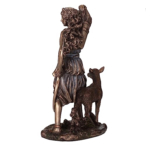 Estatua Resina Bronce Artemis Diosa Griega Caza 6.5 in miniatura 5