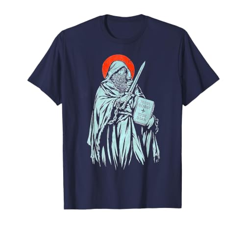 Adult St. Paul the Apostle to Live is Christ to Die is Gain T-Shirt, Men, Navy Blue, Large