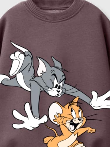 Image of Nap Chief Kids Cotton Official Tom & Jerry Printed Co ord set for Boys & Girls, Sweatshirt and Joggers Clothing Set for Casual Wear