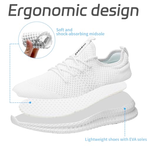 Image of Men Slip On Walking Shoes Tennis Gym Workout Sneakers Breathable Lightweight Non-Slip and Comfortable for All-Day Wear Sports Work and Walking Black White Size US 10
