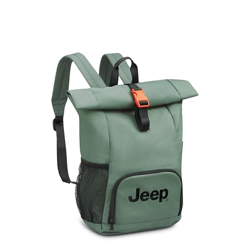 Jeep JS016D Mochila de viagem rolltop, cinza, laptop de 15,6 polegadas, Cinza, 15.6' Laptop, Jeep Mochila de viagem para laptop Js016d Rolltop