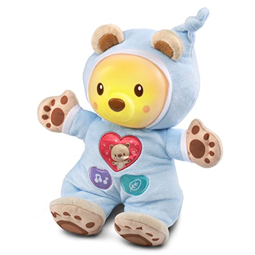VTech - Léon, Mon Lumi Ourson, Poupée Doudou Bébé, Veilleuse Réglable, Jouet Musical Bébé, Musique Douce, Berceuses et Sons de la Nature, Cadeau de...