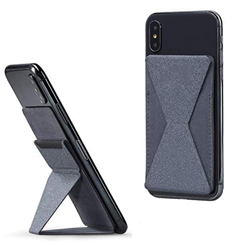 Leather Stand & Wallet with Mag-Safe Magnet, Snap-On Card Holder for iPhone 12 Series (Gray)