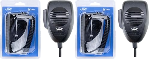 Microphone CDS04 PNI condensateur à 4 broches pour CB radio lot de 2 pièces noires