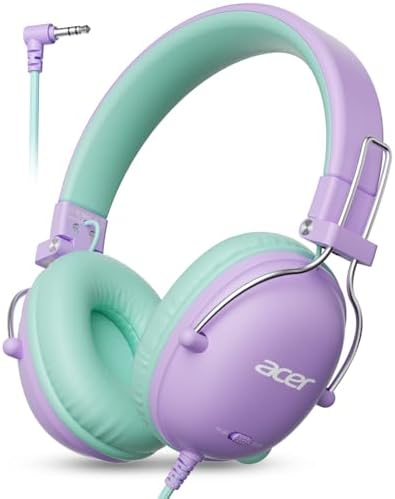 Acer Kids Headphones for School, 74/85dB Safe Volume,Kids Headpho...