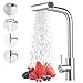Vuxava Rubinetto Lavello Cucina con 4 Modalità – Miscelatore Cucina Inox con Doccetta Estraibile, Rubinetto a Cascata per Lavello Multifunzione