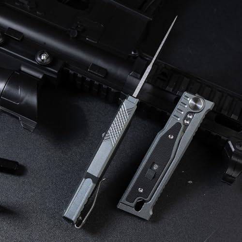 cckk Pocket Knife, Folding Knife, Camping Outdoor edc Knives with Clip 3.15" D2 Steel Blade Aluminium inlay G10 Handle.Camping Folding Knife for Men woman