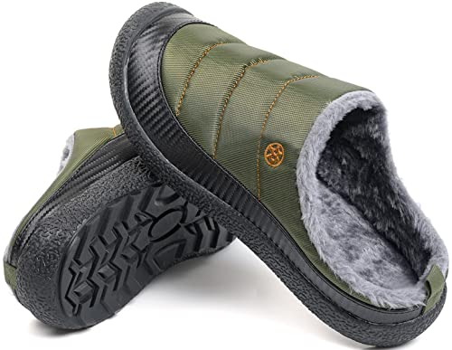 Eagsouni Mens Womens House Slippers Winter House Home Shoes With Warm Cozy Plush Lining Slip On Non-Slip Rubber Sole Indoor Outdoor #TOP4