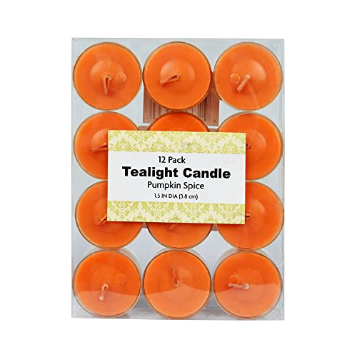 Jeco Inc. 12Pk Pumpkin Spice Orangetealight Tealight Candles, 1.75&Quotd X 0.75&Quoth #TOP5