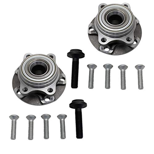 Image of TRQ Front Left and Right Wheel Bearing and Hub Assembly Set 2 Piece Compatible with 02-08 Audi A4 Quattro 02-05 A4 2006 A4 Base Model 07-08 A4 02-04 A6 02-04 A6 Quattro V6 3.0L V6 2.7L 04-08 S4