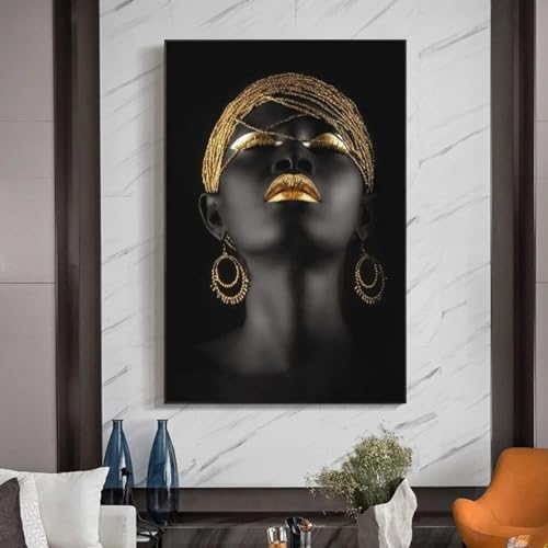 Peintures sur toile femme africaine pour habiller un mur blanc vide