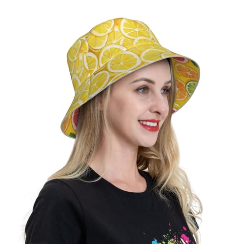 Image of Bucket Hat Double-Side-Wear Reversible Sun Hat Beach Travel Hiking for Women Men