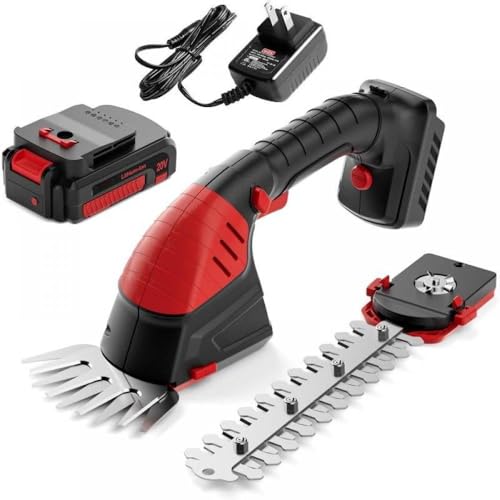 eRgDFS Cortasetos y cizalla de Poste 2 en 1 de 20 V con Poste de extensión de múltiples ángulos compatibles con un Alcance de 13 pies(Black Red4w-8)