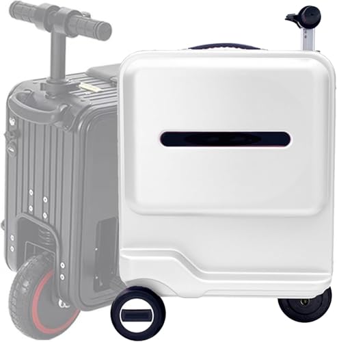youfua Electric Luggage Scooter For Travel Rideable Luggage with TSA Lock, Expandable Fashionable Hard Shell Suitcase,Safety Anti-theft Luggages, Suitable for Air Travel and Vacation (white)