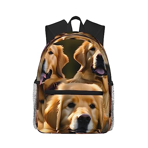 Sac à dos avec poches Golden Retrievers léger pour l'université
