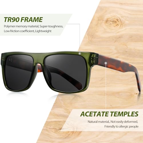 Image of Joopin Polarized Sunglasses Men Women UV400 Protection, Big Chunky Square Sun Glasses, Designer Shades Retro Sunnies Driving