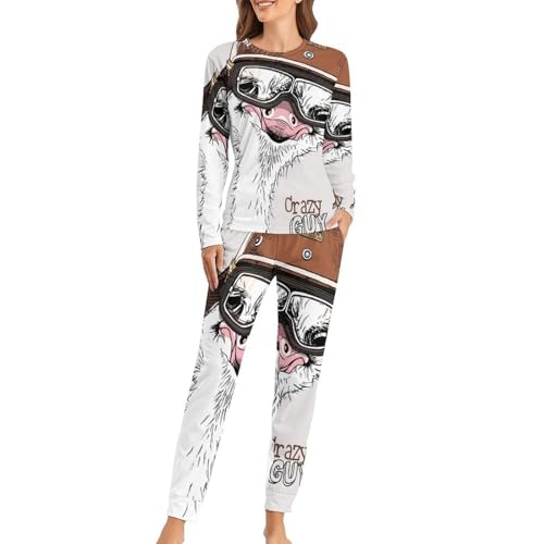 Sleepwear femme autruche un ensemble de nuit doux plein de bonne humeur