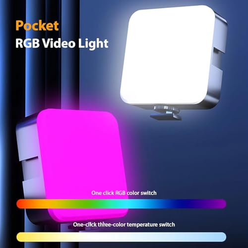 Image of LED Pocket Video Mobile Light | Selfie, Video, Photography, Meeting, Lighting Dimmable & Rechargeable Type C, 3200K-6500K | LED Light for Computer, Tablet, Smartphone, DSLR Camera with Screen Clip