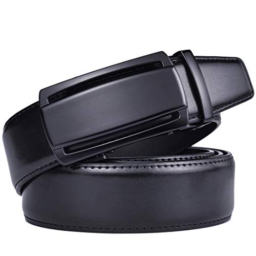 Image of Beltox Men Leather Belt w Slide Ratchet Interchangeable Buckle